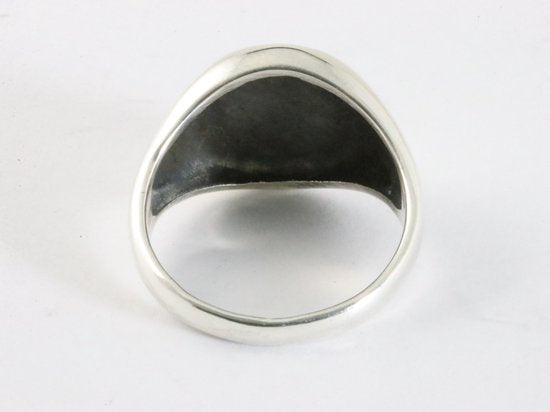 Zilveren zegelring met lotus bloem afbeelding 3