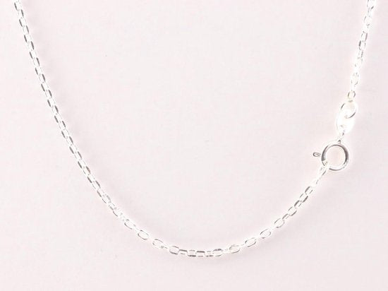 Fijne ovale hoogglans zilveren hanger met rookkwarts aan ketting afbeelding 4