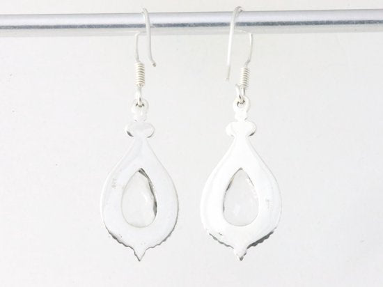 Bewerkte zilveren oorbellen met bergkristal afbeelding 3