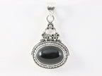 Bewerkte zilveren hanger met onyx afbeelding 4