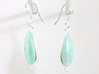 Druppelvormige zilveren oorbellen met groene amazoniet afbeelding 2