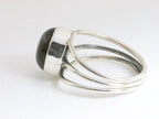 Opengewerkte zilveren ring met rookkwarts afbeelding 2