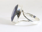 Ovale zilveren ring met blauwe saffier afbeelding 2