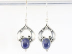 Bewerkte zilveren oorbellen met lapis lazuli afbeelding 3
