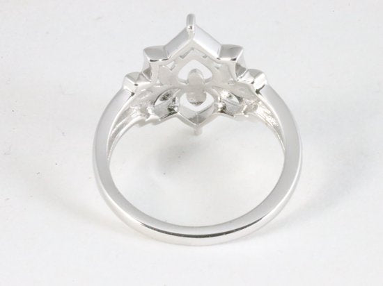 Opengewerkte zilveren lotus bloem ring afbeelding 3