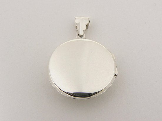 Rond zilveren medaillon met parelmoer afbeelding 3
