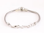 Traditionele zilveren snake armband met Australische opaal afbeelding 3