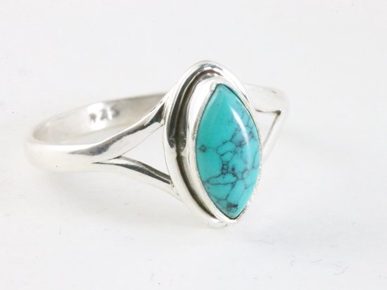 Fijne zilveren ring met turkoois afbeelding 1