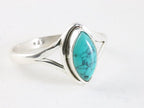 Fijne zilveren ring met turkoois afbeelding 1