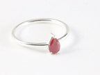 Fijne hoogglans zilveren ring met robijn afbeelding 1