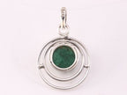 Ronde opengewerkte zilveren hanger met jade afbeelding 3