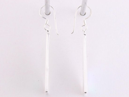 Lange driehoekige zilveren oorbellen met abalone schelp afbeelding 2