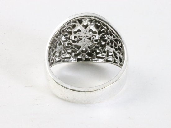Opengewerkte zilveren ring afbeelding 3