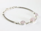 Zilveren armband met rozenkwarts afbeelding 2