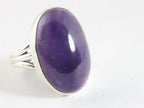 Grote ovale zilveren ring met amethist afbeelding 1