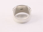Traditionele bewerkte zilveren ring met 18k gouden decoraties - maat 18 afbeelding 3
