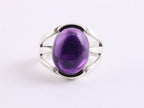 Opengewerkte zilveren ring met amethist afbeelding 4