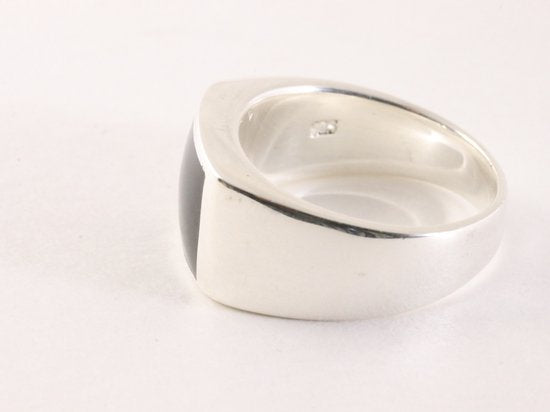 Zilveren zegelring met onyx afbeelding 2