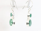 Zilveren oorbellen met smaragd en groene chalcedoon afbeelding 2