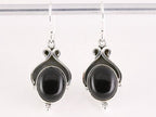 Bewerkte zilveren oorbellen met onyx afbeelding 4