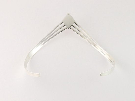 Opengewerkte zilveren spang met lapis lazuli afbeelding 2