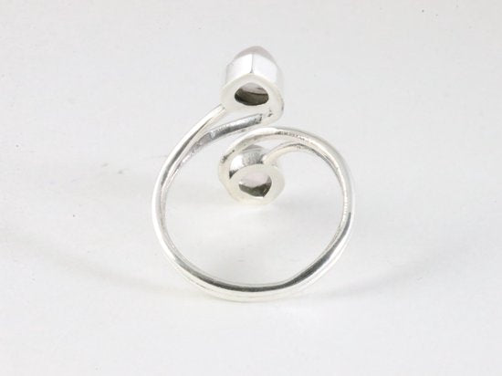 Fijne zilveren ring met rozenkwarts afbeelding 3
