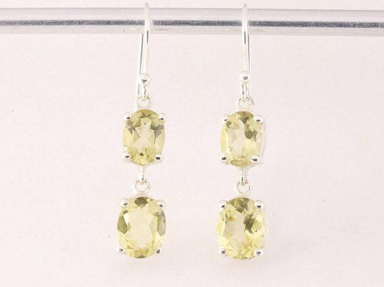 Zilveren oorbellen met lemonkwarts afbeelding 4
