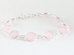 Zilveren armband met rozenkwarts afbeelding 2