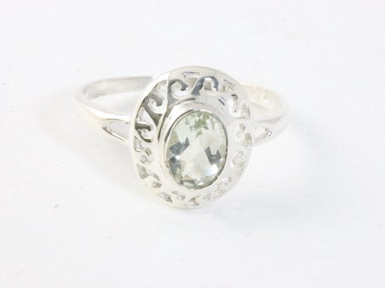 Fijne opengewerkte zilveren ring met bergkristal afbeelding 4