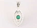 Opengewerkte zilveren hanger met groene onyx afbeelding 3