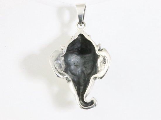 Grote zilveren Ganesha hanger afbeelding 3