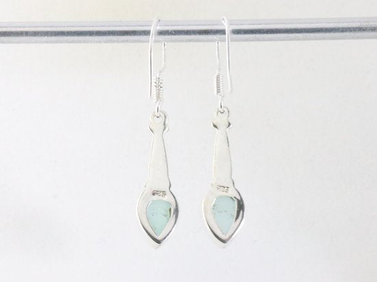 Zilveren oorbellen met aqua chalcedoon afbeelding 2
