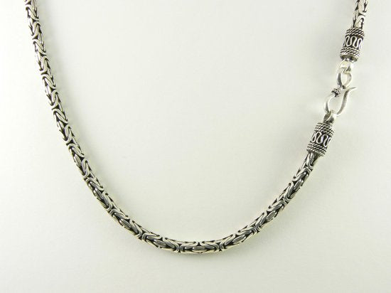 Zware zilveren ketting met koningsschakel afbeelding 1