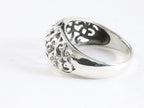 Opengewerkte zilveren ring met bloemen afbeelding 2