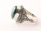 Bewerkte zilveren ring met malachiet afbeelding 2