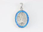 Zilveren levensboom hanger met Australische opaal afbeelding 4