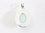 Bewerkte zilveren hanger met aqua chalcedoon afbeelding 3