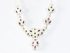 Zilveren collier met robijn stenen afbeelding 3