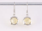 Fijne ronde zilveren oorbellen met citrien afbeelding 3