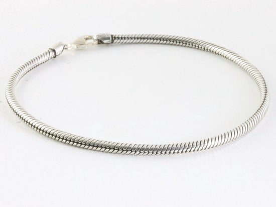 Zilveren snake armband 3 mm. afbeelding 2