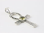Bewerkte zilveren ankh hanger met citrien afbeelding 2