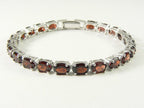 Zilveren tennisarmband met granaat afbeelding 1