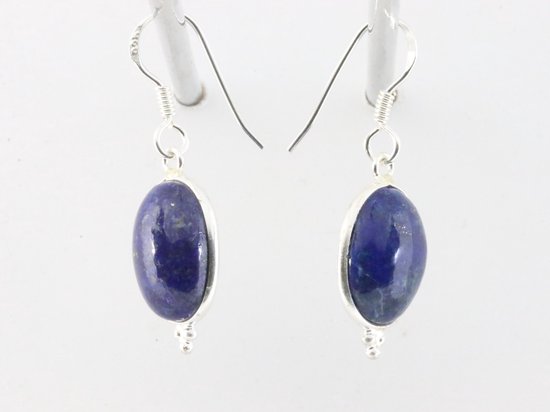 Fijne zilveren oorbellen met lapis lazuli afbeelding 2