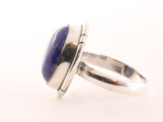 Ovale zilveren ring met lapis lazuli afbeelding 2