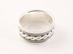 Zilveren ring met kruiskabelpatroon afbeelding 2