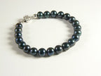 Armband met natuurlijke zwarte zoetwater parels en zilveren sluiting afbeelding 2