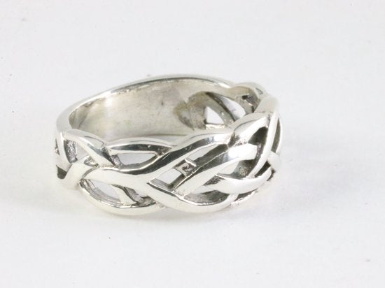 Opengewerkte zilveren ring afbeelding 1