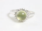 Ronde hoogglans zilveren ring met lemon kwarts en witte topaas - maat 18 afbeelding 4