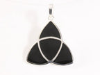 Zilveren triquetra hanger met onyx afbeelding 1