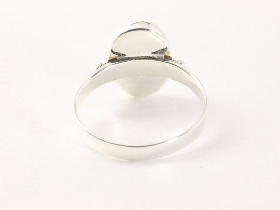 Fijne hoogglans zilveren ring met Australische opaal afbeelding 3